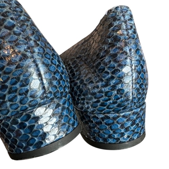 Bells & Becks Allegra Navy 37 6.5 Blue Pointed Toe Leather Flats Shoes - Picture 5 of 6